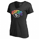 Women's San Francisco 49ers NFL Pro Line by Fanatics Branded Black Plus Sizes Pride T-Shirt,baseball caps,new era cap wholesale,wholesale hats